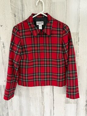 Pendleton Women’s Size 8 Petite Royal Stewert Boxy 100% Virgin Wool Jacket